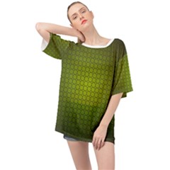 Hexagon Background Circle Oversized Chiffon Top by HermanTelo