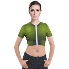 Hexagon Background Circle Short Sleeve Cropped Jacket by HermanTelo