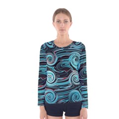 Background Neon Abstract Women s Long Sleeve Tee