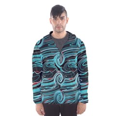 Background Neon Abstract Men s Hooded Windbreaker