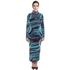 Background Neon Abstract Turtleneck Maxi Dress by HermanTelo