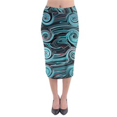 Background Neon Abstract Midi Pencil Skirt