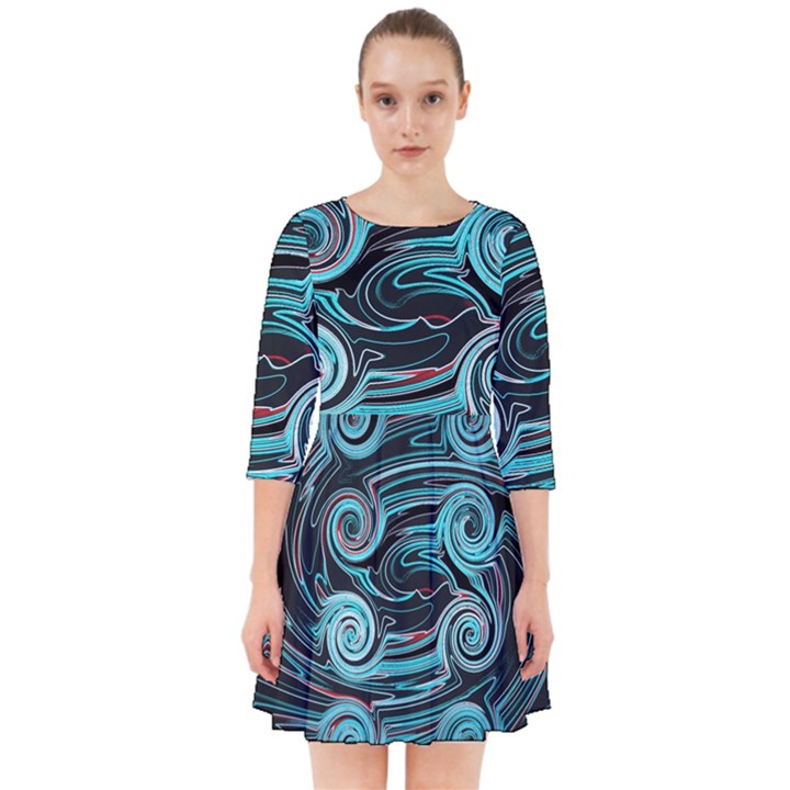 Background Neon Abstract Smock Dress