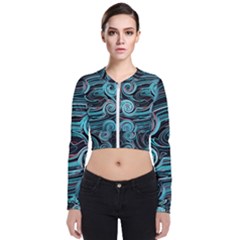 Background Neon Abstract Long Sleeve Zip Up Bomber Jacket