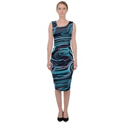 Background Neon Abstract Sleeveless Pencil Dress