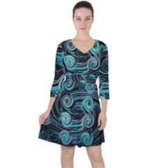 Background Neon Abstract Ruffle Dress