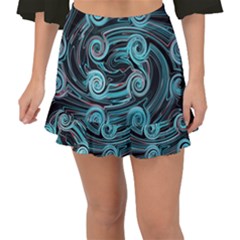 Background Neon Abstract Fishtail Mini Chiffon Skirt