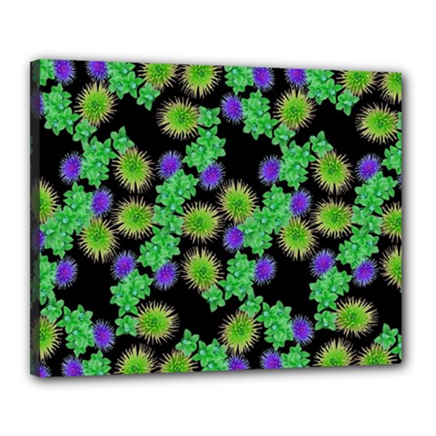 Flowers Pattern Background Canvas 20  X 16  (stretched)