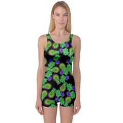 Flowers Pattern Background One Piece Boyleg Swimsuit by HermanTelo