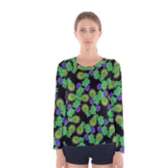 Flowers Pattern Background Women s Long Sleeve Tee