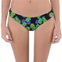 Flowers Pattern Background Reversible Hipster Bikini Bottoms