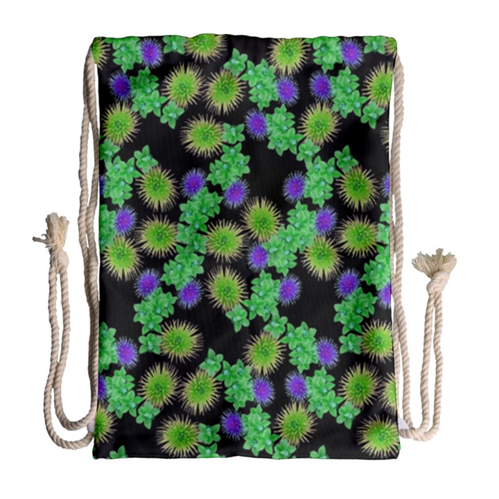 Flowers Pattern Background Drawstring Bag (Large)