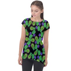 Flowers Pattern Background Cap Sleeve High Low Top by HermanTelo