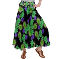 Flowers Pattern Background Satin Palazzo Pants