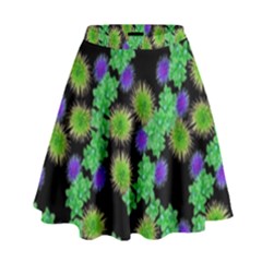 Flowers Pattern Background High Waist Skirt