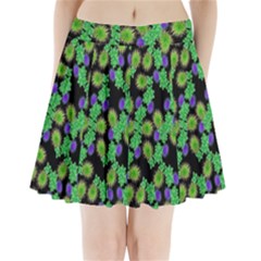 Flowers Pattern Background Pleated Mini Skirt