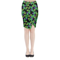 Flowers Pattern Background Midi Wrap Pencil Skirt