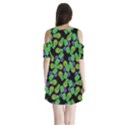 Flowers Pattern Background Shoulder Cutout Velvet One Piece View2