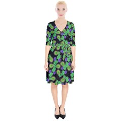 Flowers Pattern Background Wrap Up Cocktail Dress