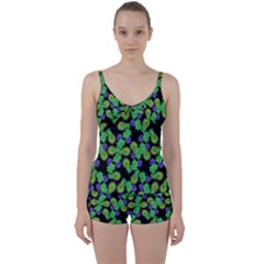 Flowers Pattern Background Tie Front Two Piece Tankini