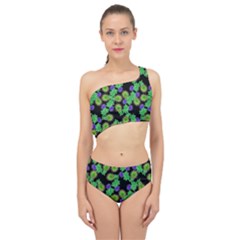 Flowers Pattern Background Spliced Up Two Piece Swimsuit