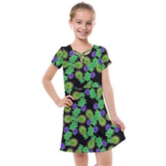 Flowers Pattern Background Kids  Cross Web Dress by HermanTelo