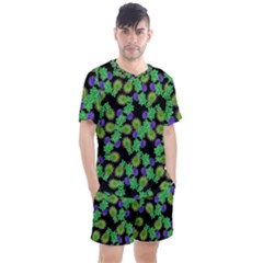 Flowers Pattern Background Men s Mesh Tee And Shorts Set