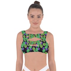 Flowers Pattern Background Bandaged Up Bikini Top