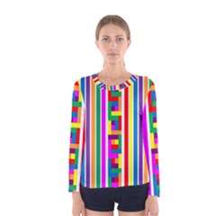 Rainbow Geometric Spectrum Women s Long Sleeve Tee