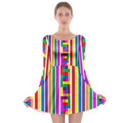 Rainbow Geometric Spectrum Long Sleeve Skater Dress by Mariart