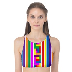 Rainbow Geometric Spectrum Tank Bikini Top by Mariart