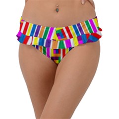 Rainbow Geometric Spectrum Frill Bikini Bottom by Mariart