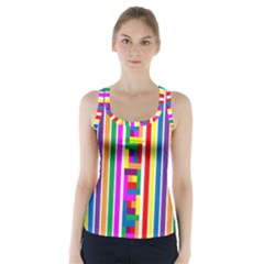 Rainbow Geometric Spectrum Racer Back Sports Top