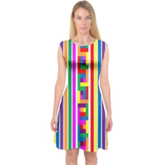 Rainbow Geometric Spectrum Capsleeve Midi Dress by Mariart