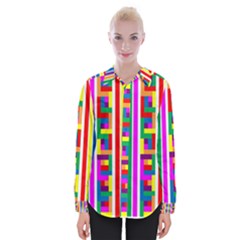 Rainbow Geometric Spectrum Womens Long Sleeve Shirt