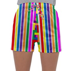 Rainbow Geometric Spectrum Sleepwear Shorts by Mariart