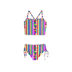 Rainbow Geometric Spectrum Girls  Tankini Swimsuit