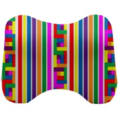 Rainbow Geometric Spectrum Head Support Cushion by Mariart