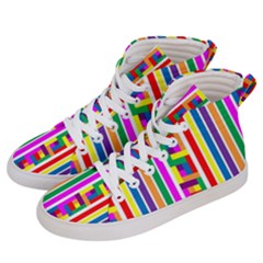 Rainbow Geometric Spectrum Men s Hi-top Skate Sneakers by Mariart