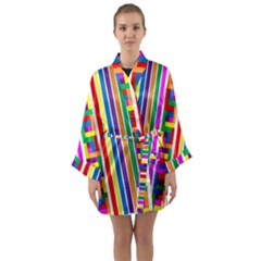 Rainbow Geometric Spectrum Long Sleeve Kimono Robe by Mariart