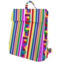 Rainbow Geometric Spectrum Flap Top Backpack View1