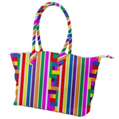 Rainbow Geometric Spectrum Canvas Shoulder Bag