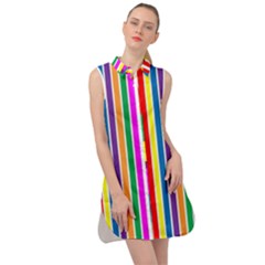 Rainbow Geometric Spectrum Sleeveless Shirt Dress by Mariart