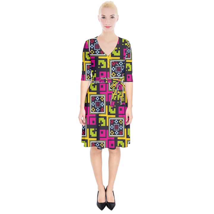 Squares pattern                                      Wrap Up Cocktail Dress