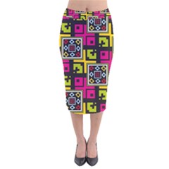 Squares Pattern                                    Velvet Pencil Skirt by LalyLauraFLM