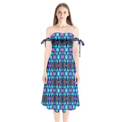 J 3 Shoulder Tie Bardot Midi Dress by ArtworkByPatrick