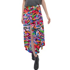 J 6 Velour Split Maxi Skirt