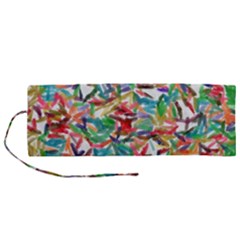 Colorful Paint Strokes On A White Background                               Roll Up Canvas Pencil Holder (m) by LalyLauraFLM