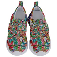 Colorful Paint Strokes On A White Background                                 Kids  Velcro Strap Shoes by LalyLauraFLM