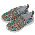 Colorful paint strokes on a white background                                 Kids  Velcro Strap Shoes View2